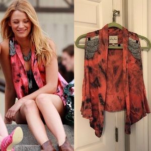 SVDW Chelsea Flower Tie Dye Beaded Fringe Vest